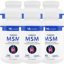 [미국빠른직구] 신제품 마이라이프 내추럴스 식이유황 MSM 1200mg 240정 6병