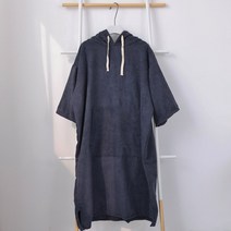 햅번홀리데이 스포티 후드 판초 타올 수영장 가운, 네이비