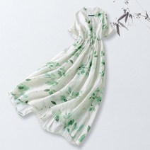 단아한 철릭원피스 꽃무늬 여성계량한복 개량한복 졸업 한복