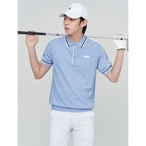 [빈폴골프] 남성 스카이 블루 티핑 니트 칼라 티셔츠 (BJ2351B03Q)