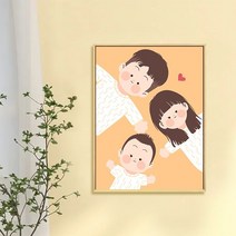 보석십자수 가족사진 DIY 다이아몬드 그림 세트 보석비즈십자수 거실 장식 집중력향상 비즈 수제공예 DIY키트 사무실 집들이 개업선물 인테리어 소품, YF217, 60*80cm