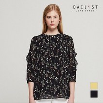 올리비아로렌 소매 프릴 플로럴 쉬폰 블라우스 2MDBNLVM3221