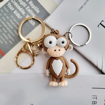 올렌티아 사파리 인형키링 가방 자동차 키링, 원숭이, 1개