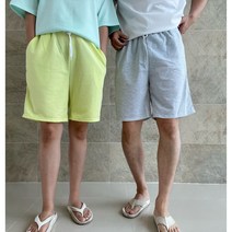 비비드 남녀공용 여름데일리룩 5부 루즈핏 밴딩반바지 커플홈웨어 8color
