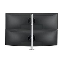 Atdec AWMS-2-LTH75-H-S 듀얼 스택 헤비 모니터 데스크 마운트 - 최대 49인치 VESA 75x75 100x100 공구 없이 조정 가능한 높이 틸트 팬 빠른 디스플