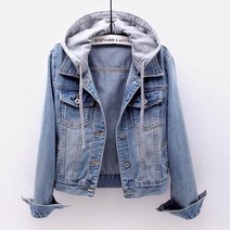 여성 후드 데님숏자켓 청자켓 블레이저