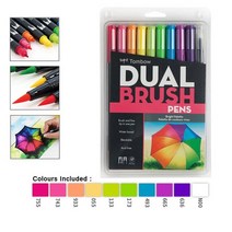 일본 tombow abt 듀얼 워터 브러쉬 펜 파인 팁 저널링 카드 제작 전문 서예 아트 마커, 10PKG-brighe