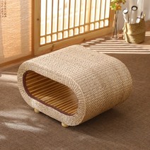 라탄방석 핸드메이드 동그란의자, 라지 티테이블+철골 통석2