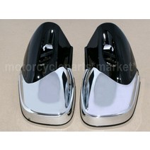 BMW K1200 LT 1999 2000-2008 페어 ABS 크롬/블랙 오토바이 백미러 사이드 좌우측 세트, 01 Chrome