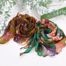 메리앤유 2종세트 플라워나염 웨이브 쁘띠스카프