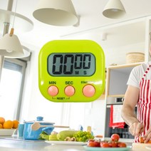 컬러 주방 쿠킹 요리 타이머 키친 자석 타이머, 흰색, 1개