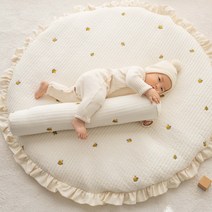 에코데코 순면 아기원형러그 놀이방매트, 핑크, 1.무지(자수없음)