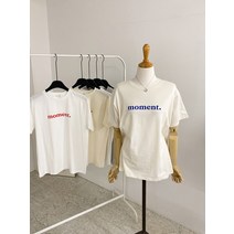 허니제이 / 매틀 배색 심플 레터링 모달 반팔 티셔츠(6color)