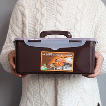쿨맥시2 직사각 밀폐용기 61호 초코색 7.5L