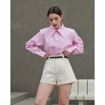 플로티에 / 숄더 패드 베이직 셔츠_pink