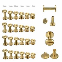 20pcs 솔리드 브래스 바인딩 시카고 나사 네일 스터드 리벳 사진 앨범 가죽 공예 벨트 지갑 패스너 8mm 플, 01 20Pcs  flat_06 10mm