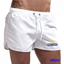 남자 여름 반바지 RICARD 인쇄 체육관 스포츠 휘트니스 Drawstring 스웨트 남성 비치 바지, [05] XXL  85-90KG, [02] White