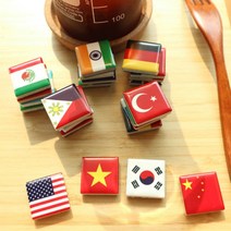[천삼백케이] [오케이아하] 세계의 국기 미니타일자석 풀세트(24개+스티커), 단품