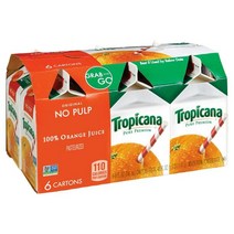 Tropicana 트로피카나 퓨어 프리미엄 노펄프 100% 오렌지 주스 227g 6팩 Pure Premium No Pulp 100% Orange Juice