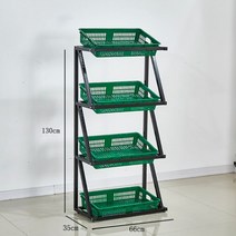 마트 편의점 진열대 아이스크림냉동고 위 선반 매대 철제 랙 약국 슈퍼 디스플레이 정리대, 일렬 사단 그린 체크 바구니 도톰
