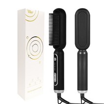 다운펌기계 남자옆머리누르기 옆머리누르기 다운펌 전문 헤어 스트레이트너 브러시 남자 수염 안티 스케일, 02 Black_04 AU