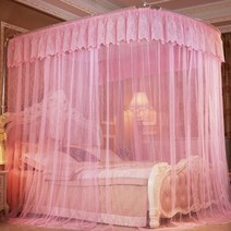 공주 여아 자녀방 커튼형 SS 침대 모기장(120cm) 캐노피 텐트형 예쁜 여름