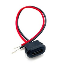 알루미늄 프로파일 2 핀 USBC 유형 방수 USB 커넥터 직접 압축 여성 기본 소켓 충전 인터페이스 용접 와이어, 02 JQ-118I