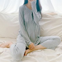 임부복 차르르 긴팔 수유복 세트 수유티 임산부바지