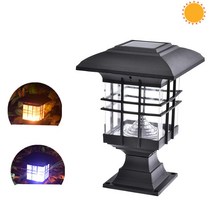 Solar Light Fence IP65 Outdoor Lamp Garn coration Gate Wall Courtyard Cottage Pillar, 01 White light