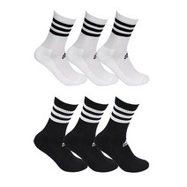 아디다스 3S 쿠션 크루 3P 양말, 블랙