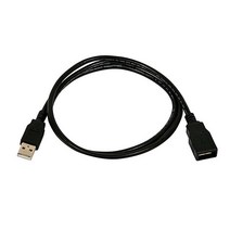 Monoprice USB 2.0 A 수 커넥터 - 암 연장 28/24AWG 케이블152878, 1_Black