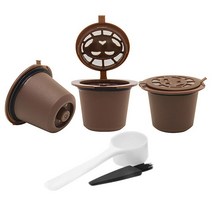 네스프레소 커피머신 부품 커피 머신 용 리필 가능 캡슐 필터 컵 교체 액세서리 3 개, [04] Coffee