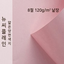 뉴씨플레인 종이문화 얇은 양면색지 120g 8절 낱장 1매 No.09 코스모스핑크, 1장