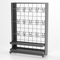 계산대 카운터 앞 선반 껌 약국 진열대 간식 매대, 상세이페이지 참고, 화이트 (60X18X90cm) 후크15개+2단