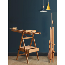 높이 각도 조절 이젤 원목 이동식 그림 작업대 접이식