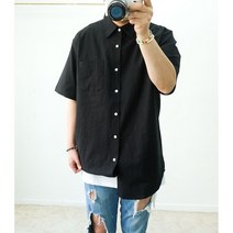 시원한 여름 반팔 롱 린넨남방 정장셔츠 빅사이즈반팔셔츠
