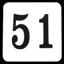 HY 중형 사각 60MM 아크릴 번호판 51-100 사각숫자판 번호판, 95