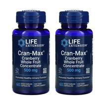 1+1 라이프익스땡션 크랜맥스 크랜베리추출물 500mg 60캡슐 고약사, 2개