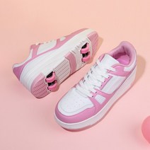 바퀴달린신발 롤러 스케이트 신발 어린이 가을 패션 캐주얼 스포츠 장난감 선물 게임 남아 4 륜 스니커즈 여아 부츠, [11] 39, [02] 분홍색