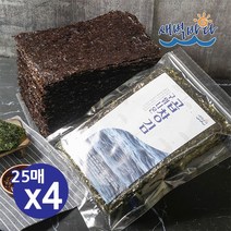 청정 완도 특산물 무조미 구워나온 곱창김 25매 x 4봉 LAGG254, 1, 없음/없음/없음