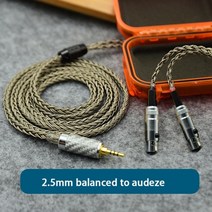 [해외]16 hifi 4pin 7n occ 2.5 3.5 4.4mm XLR 밸런스드 이어폰 헤드폰 업그레이드 케이블 Audeze LCD 3 LCD-2 LCD2 LCD-4 용, 2.5잔액 LCD, 1-1.5m