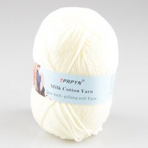 자이언트얀 뜨개질 Tprpyn 1pc 50g 100m 우유 면화 원사 혼합 소모사 크로 원사 무지개 라인 스레드 니트 diy, 61 밀크 화이트
