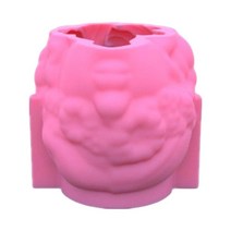 GHSHOP 3d 실리콘 금형 소녀 금형 꽃 냄비 펜 홀더 홈 장식을위한 수제 수지 주조 금형 공예 점토 석고 즙이 많은 식물, 9.5x8.8cm, 분홍색
