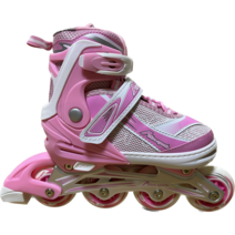 사이즈 조절형 아동용 발광바퀴 인라인 스케이트, 스마트 핑크