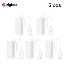 누수탐지기 휴대용 가스식 최신청음식 수도 수도배관 tuya zigbee smart home water sensor 홍수 경보는 tuya zigbee 허브와 함께 작동합니다., 지그비 물 5pcs