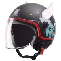 오토바이헬멧 헬멧 오픈페이스 바이크 반모 클래식 스쿠터 소두핏 경량 초경량 할리 오토바이반모 할리데이비슨스타일 귀여운 여자친구 빈티지 남자친구, 프리사이즈, 스카이캣+윙스