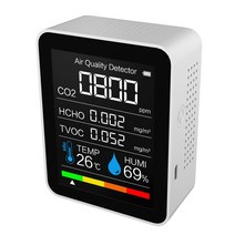 CO2 미터 CO2 센서 감지기 온도 습도 디스플레이가있는 공기 품질 모니터 공기 분석기 5000PPM 측정 범위|Gas Analyzers|, 1개