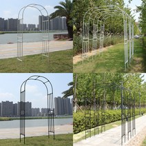 녹슬지 않고 추가 확장 가능한 PU 코팅 철제 가든아치, (단품)화이트, (W)2800X(H)2400mm