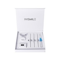 치아미백 셀프 미백겔 화이트닝패치 ivismile 무선 키트 젤 키트 led 라이트 탈감작 젤 12 pap 안전 젤, 하얀색, 협력사
