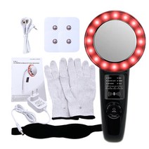 얼굴마사지기 갈바닉 리프팅 8/6/3 In 1 초음파 캐비테이션 기계 EMS 바디 셰이퍼 뱃살 슬리밍 셀룰라이트, 07 6 IN 1 Black NO Box, 07 6 IN 1 Black NO Box